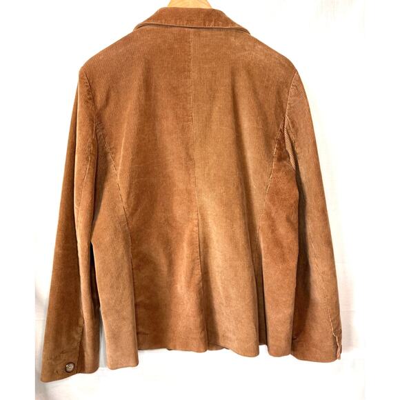 Vtg LL BEAN Corduroy Blazer Jacket Women's 12 Cotton Camel Academia Professor - Picture 3 of 10